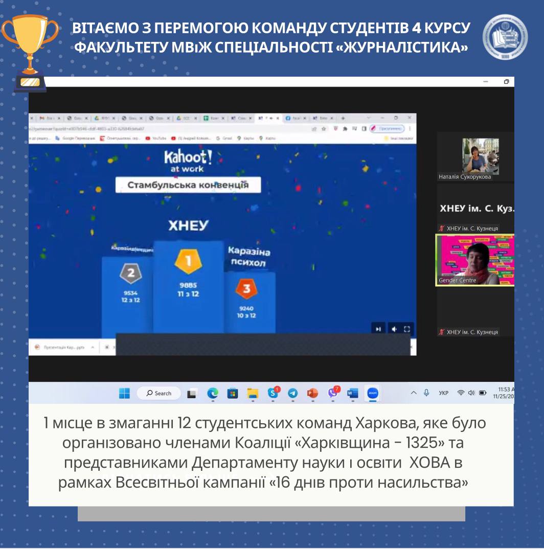 Студенти спеціальності «Журналістика» перемогли в конкурсі, в рамках Всесвітньої кампанії «16 днів проти насильства»